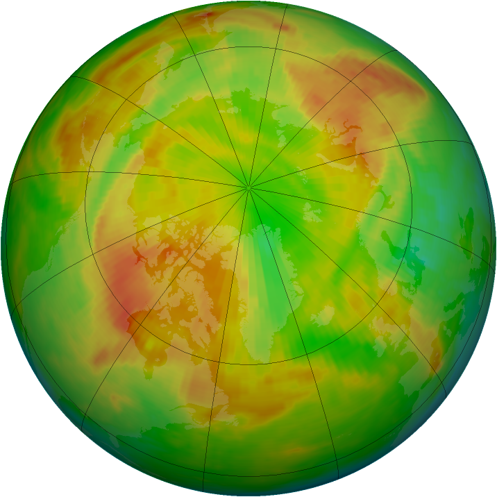 Arctic ozone map for 22 May 1983